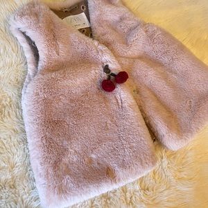 Pink Fur Vest From Zara